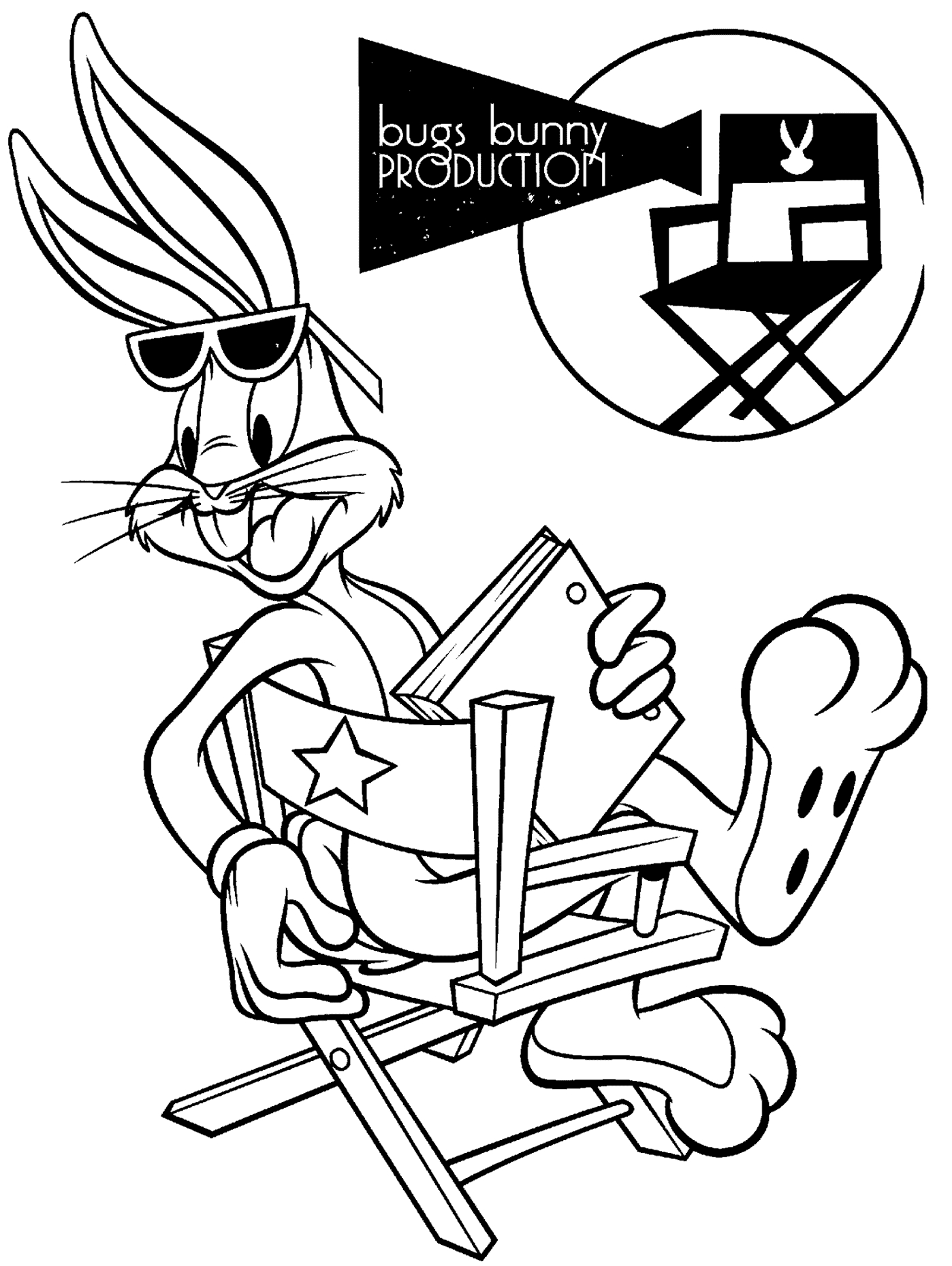 Bugs Bunny en pleine action avec un sourire espiègle