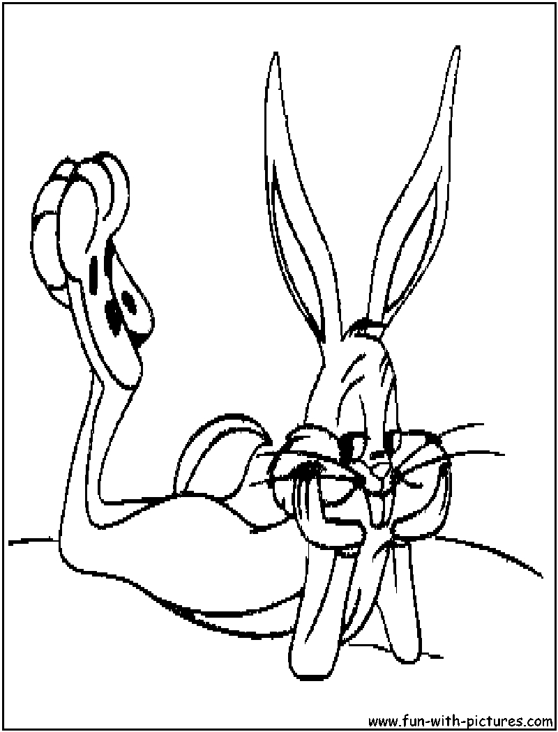 Bugs Bunny en train de sourire dans un paysage joyeux