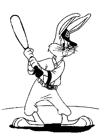 Coloriage de Bugs Bunny en pleine réflexion