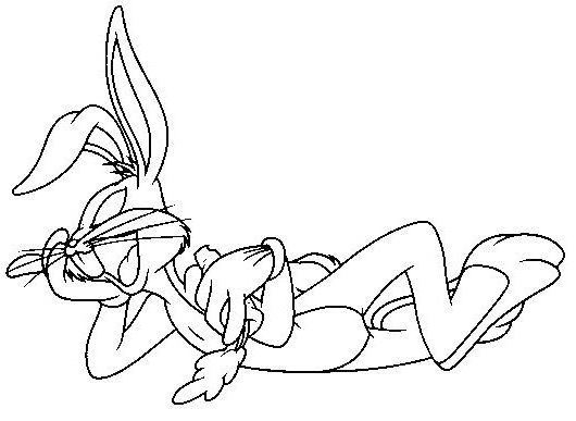 Bugs Bunny en pleine action avec un sourire malicieux