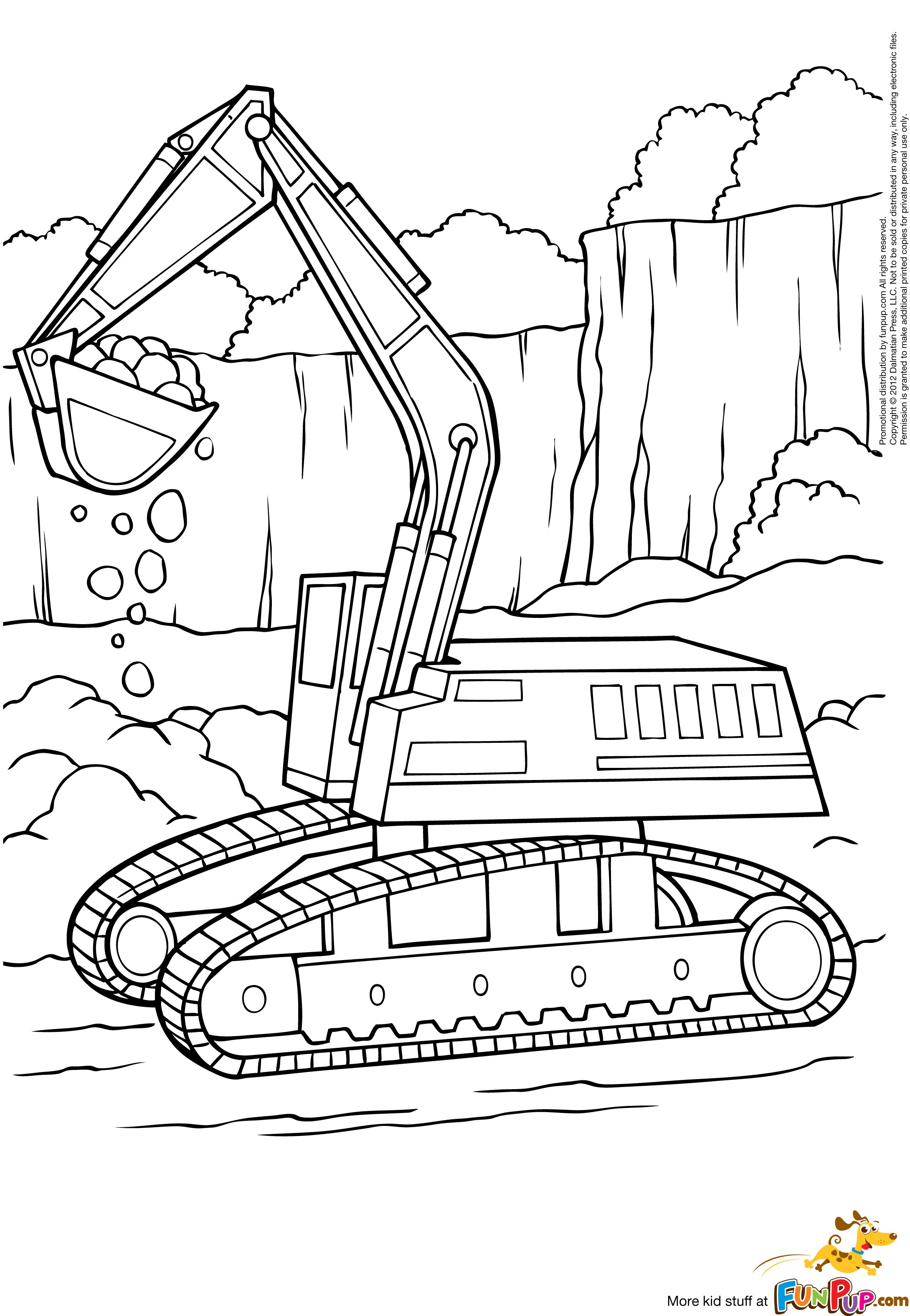 Coloriage d'un bulldozer en action sur un chantier