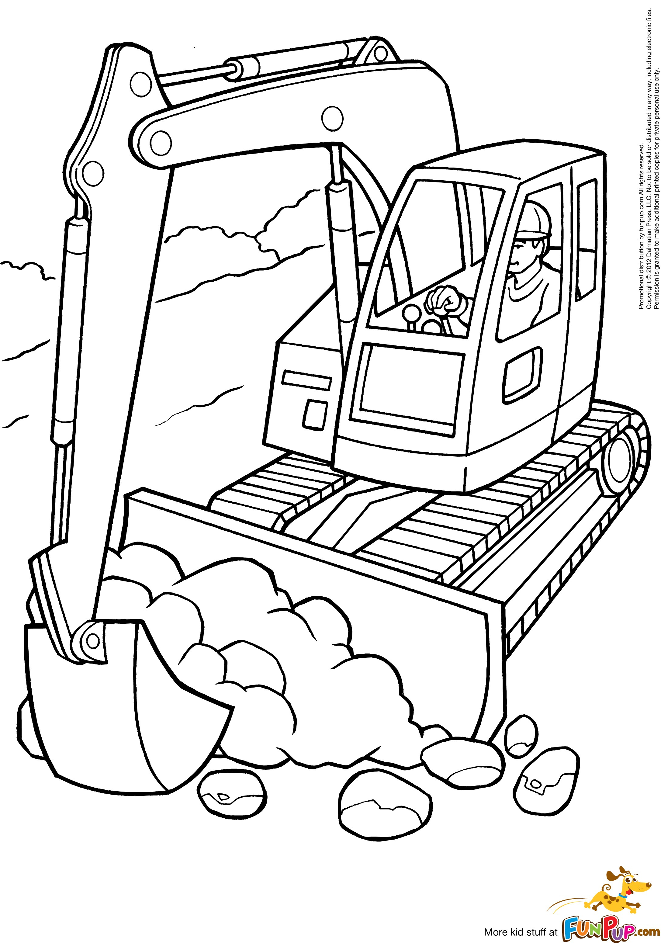 Coloriage d'un bulldozer en action sur un chantier