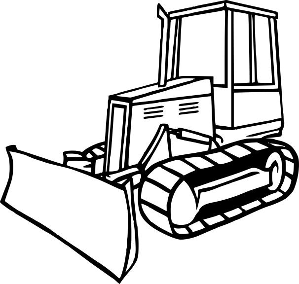 Coloriage d'un bulldozer en pleine action sur un chantier