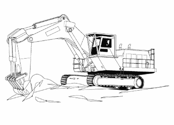 Coloriage d'un bulldozer en pleine action sur un chantier