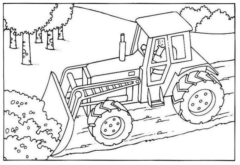 Coloriage d'un bulldozer en pleine action sur un chantier