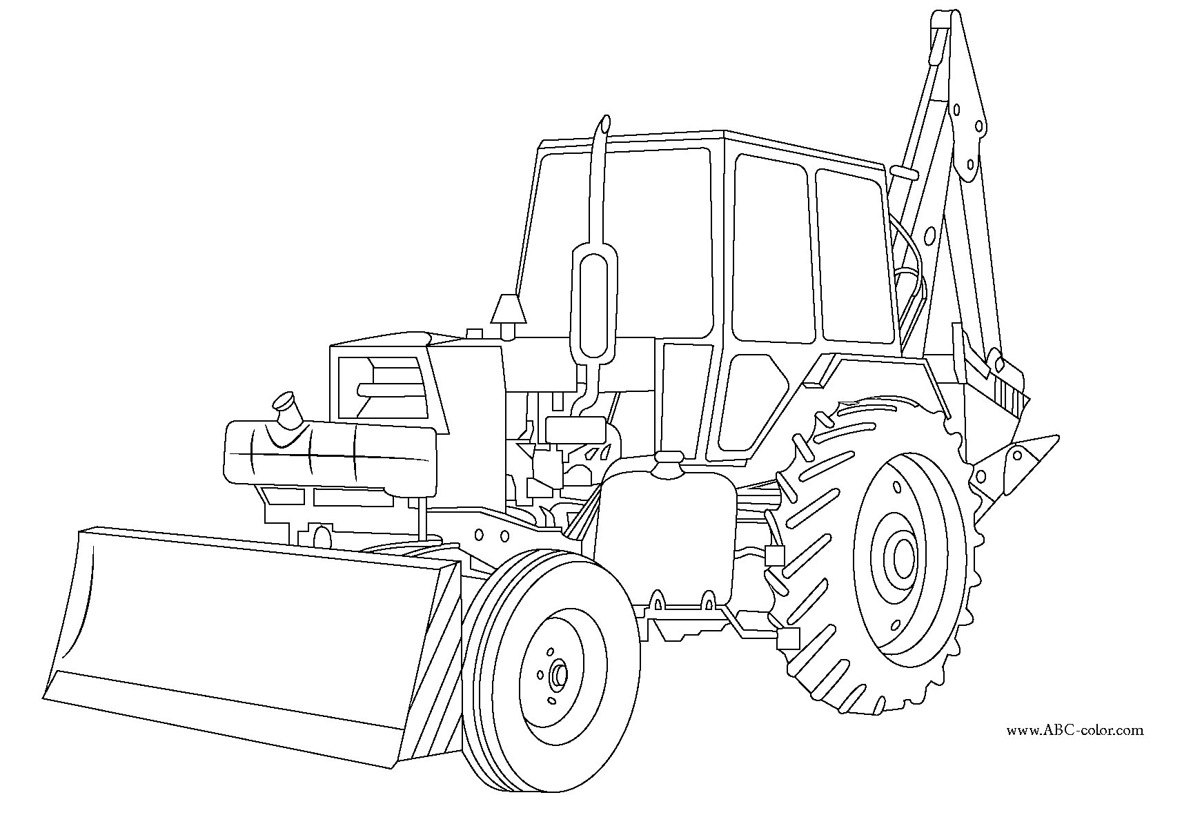 Coloriage d'un bulldozer en pleine action sur un chantier