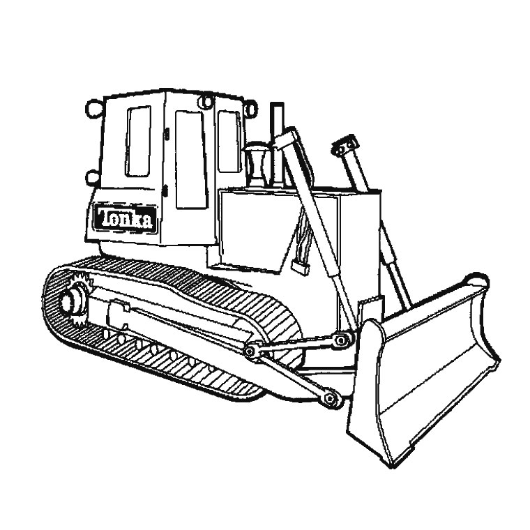Coloriage d'un bulldozer en action sur un chantier