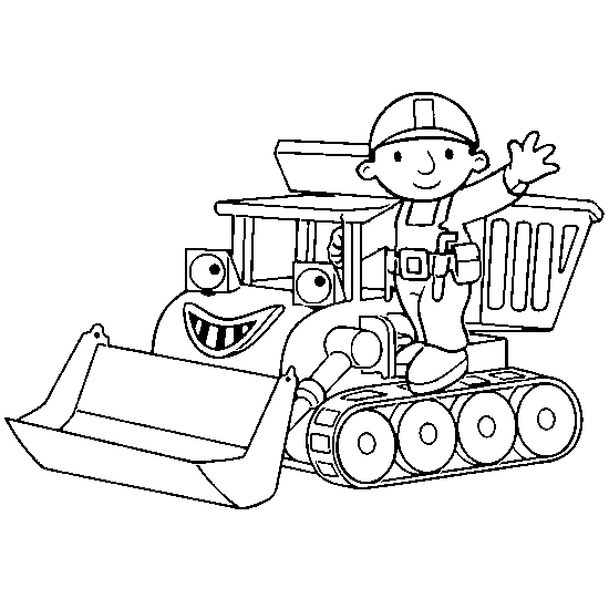 Coloriage d'un bulldozer en pleine action sur un chantier