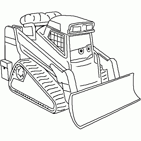 Coloriage d'un bulldozer en action sur un chantier