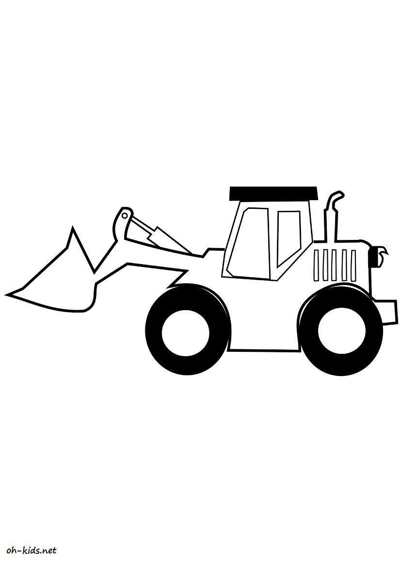 Coloriage d'un bulldozer en action sur un chantier