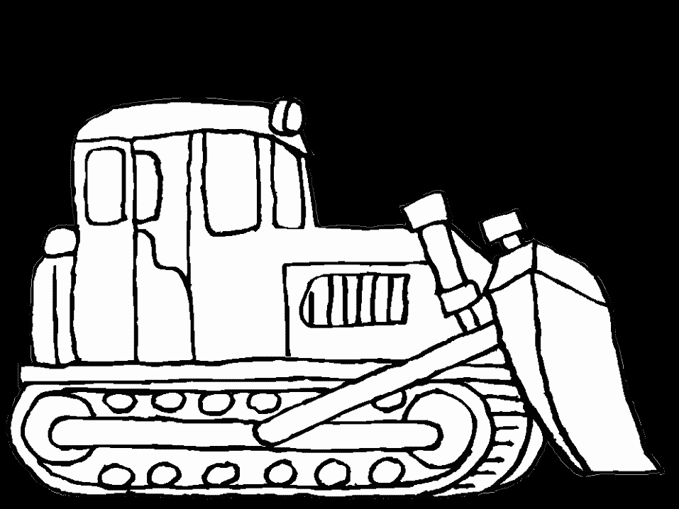 Coloriage d'un bulldozer sur un chantier de construction Coloriage d'un bulldozer sur un chantier de construction