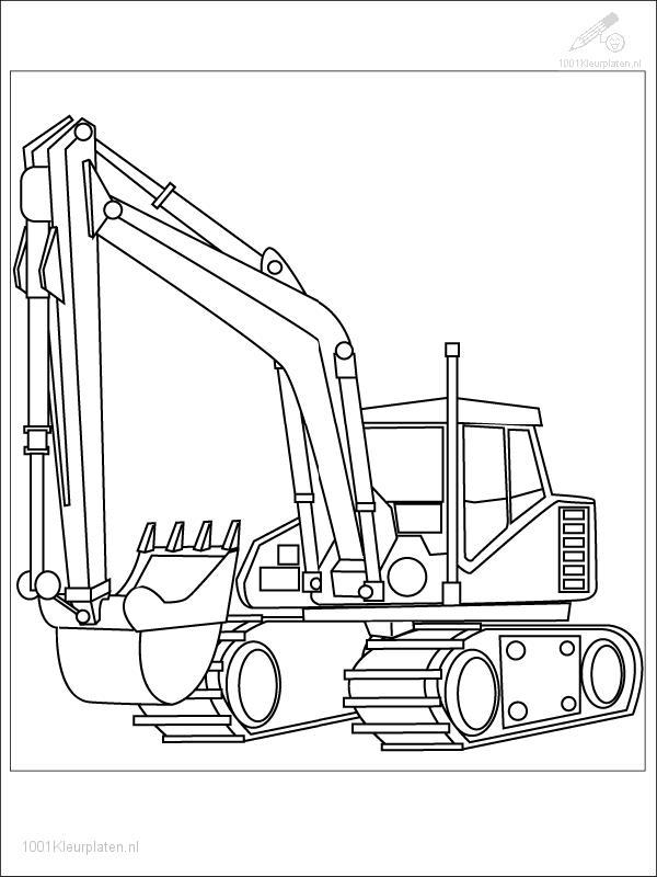 Coloriage d'un bulldozer en action sur un chantier