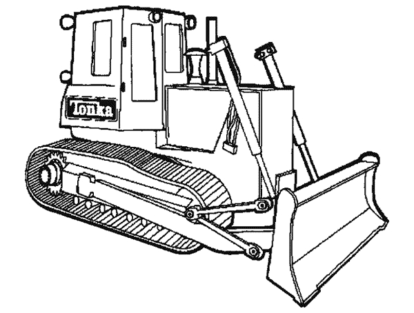 Coloriage d'un bulldozer en pleine action sur un chantier
