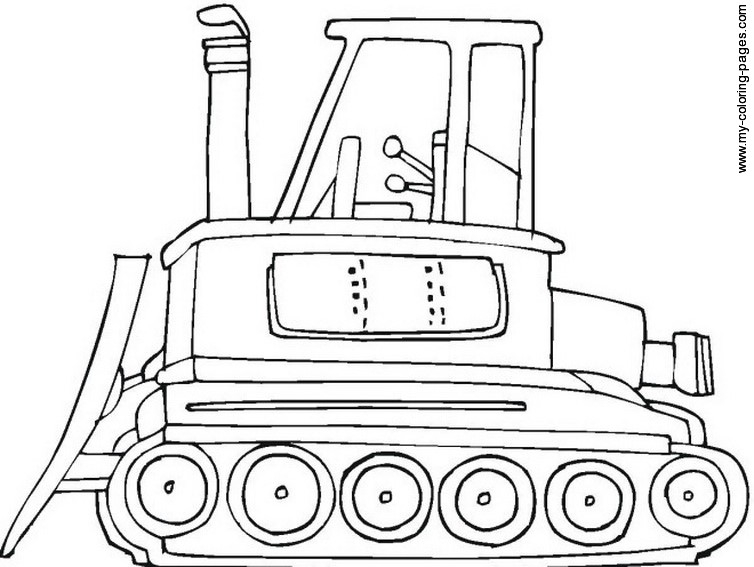 Coloriage d'un bulldozer en pleine action sur un chantier