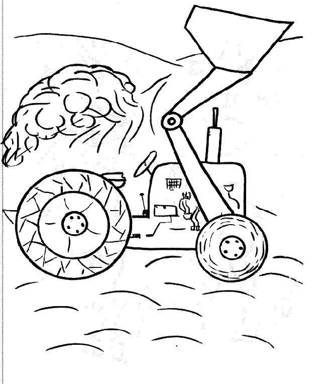 Coloriage d'un bulldozer en pleine action sur un chantier