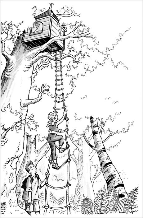 Coloriage d'une cabane dans un arbre au cœur de la nature Coloriage d'une cabane dans un arbre au cœur de la nature