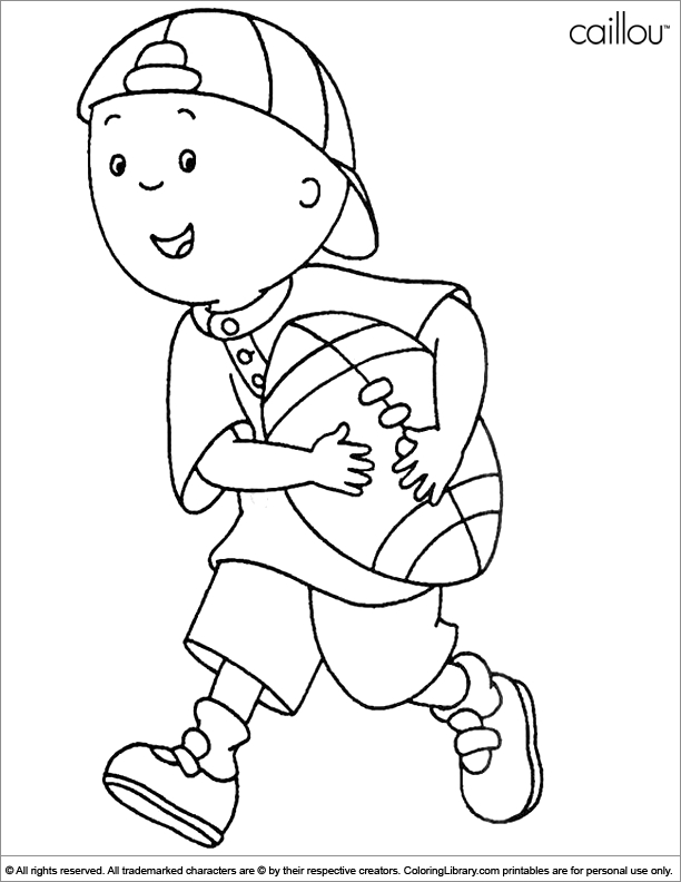 Caillou en train de jouer dans un parc avec un ballon