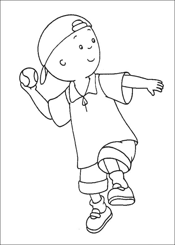 Caillou en train de jouer dans un parc sous le soleil