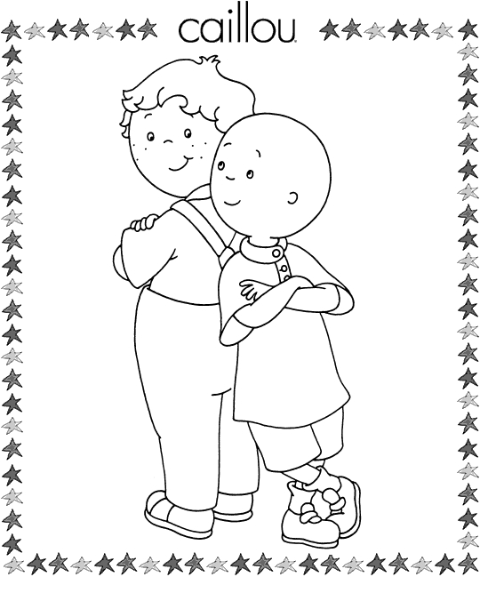 Caillou en train de jouer avec son ballon dans le jardin