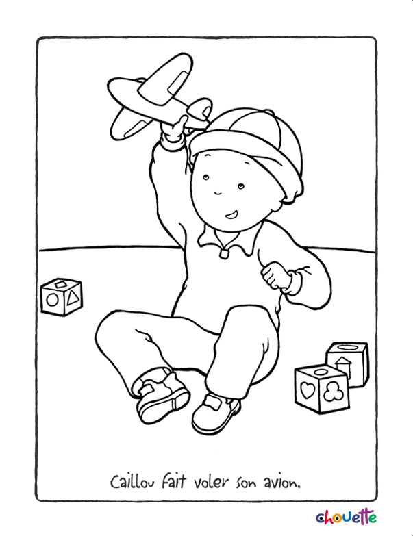 Caillou jouant dans le jardin ensoleillé