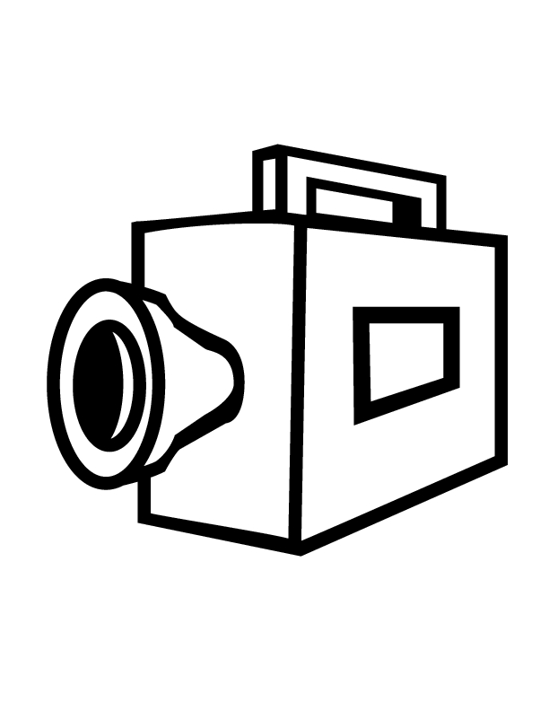 Coloriage d'une caméra vidéo au style moderne