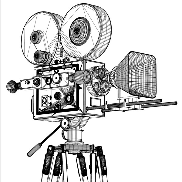 Coloriage d'une caméra vidéo sur fond neutre