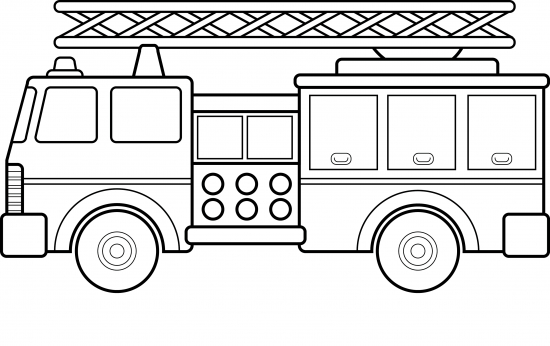 Coloriage d'un camion de pompier en action dans un environnement urbain