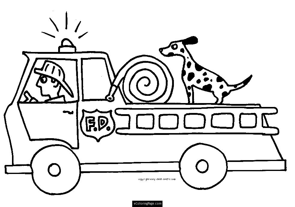 Coloriage Camion de Pompier #46266 à imprimer Coloriage Camion de Pompier #46266 à imprimer