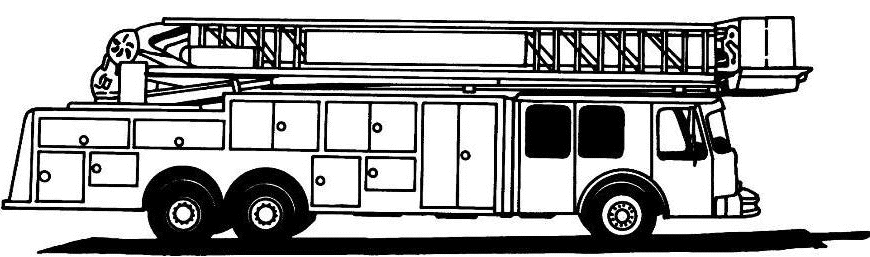 Coloriage d'un camion de pompier prêt à intervenir