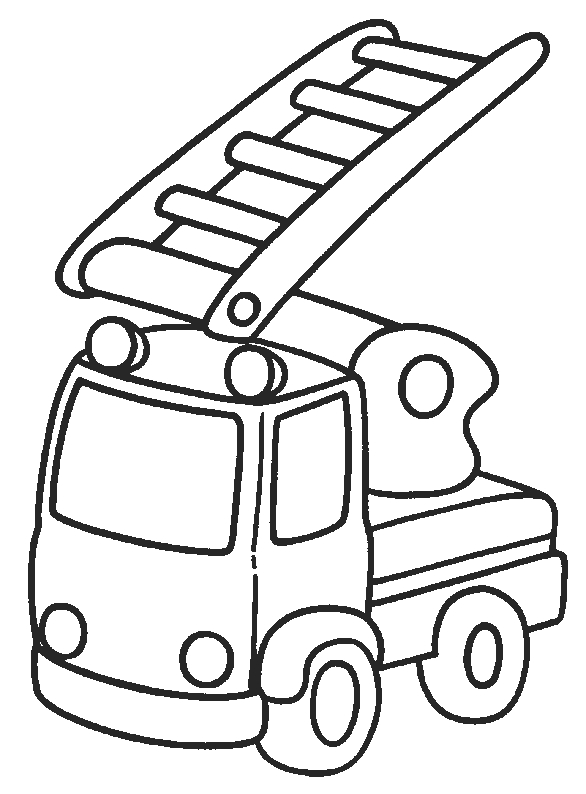Coloriage d'un camion de pompier prêt à l'intervention