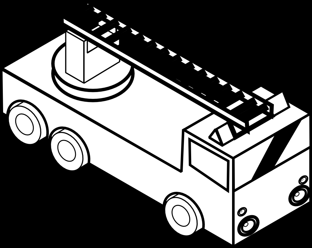 Coloriage d'un camion de pompier en action