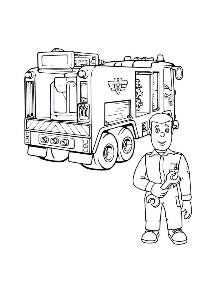 Coloriage d'un camion de pompier en pleine action sur la route