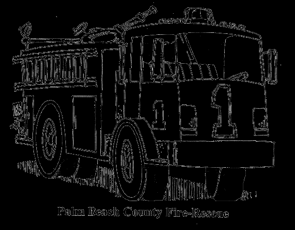 Coloriage d'un camion de pompier en action avec des détails captivants
