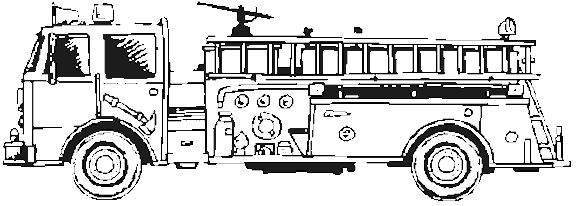 Coloriage d'un camion de pompier prêt à intervenir