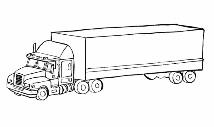 Coloriage d'un camion de transport sur un chemin