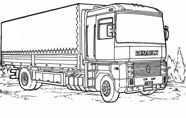 Coloriage d'un camion de pompier sur un fond urbain