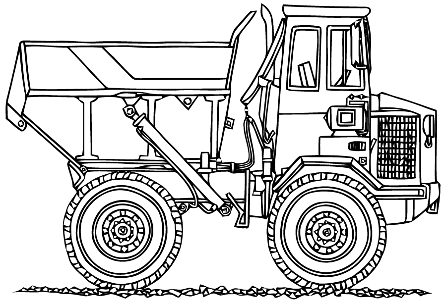Coloriage d'un camion de transport sur une route ouverte