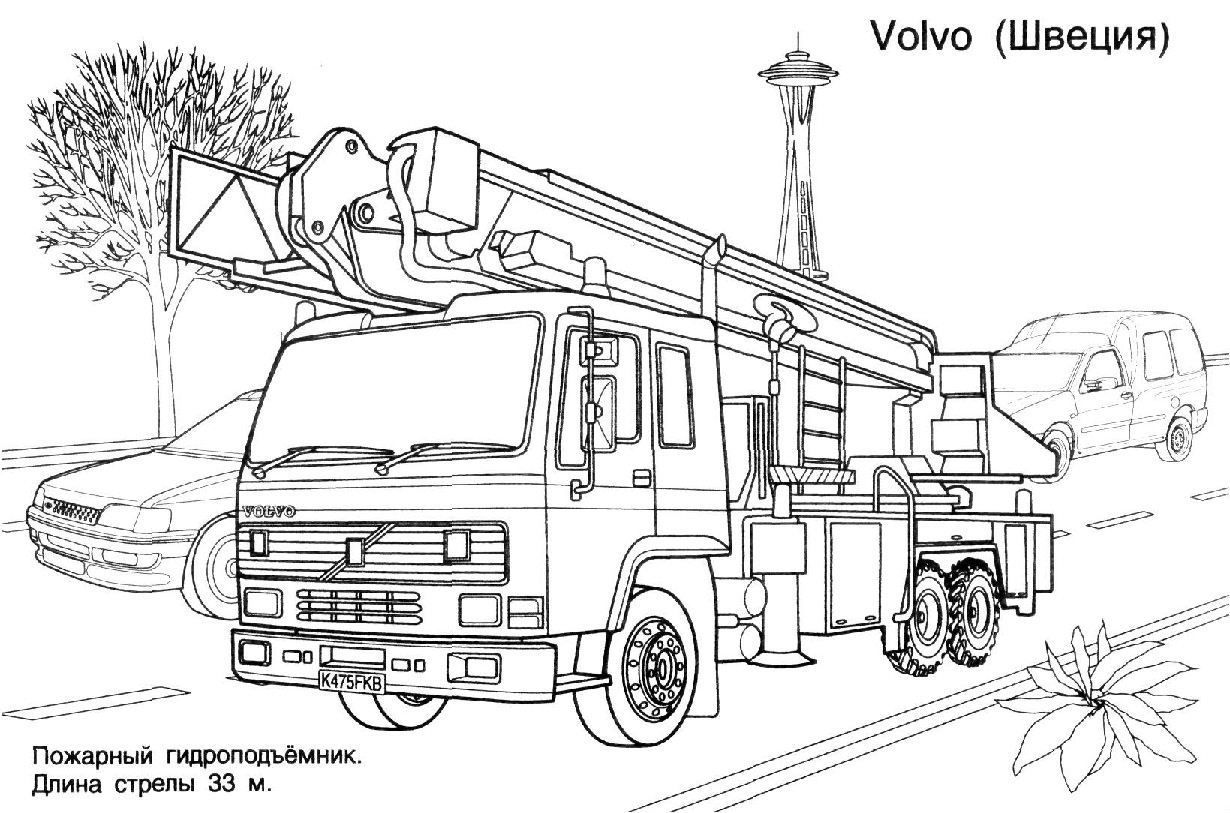 Coloriage d'un camion en pleine route avec des détails variés