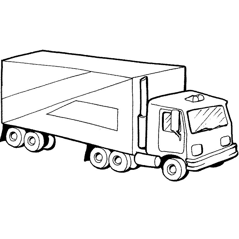 Coloriage d'un camion à benne dans un paysage urbain