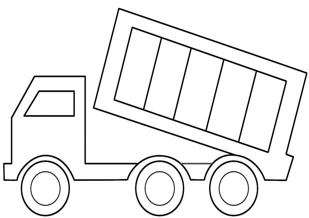 Coloriage d'un camion sur une route avec des arbres en arrière-plan