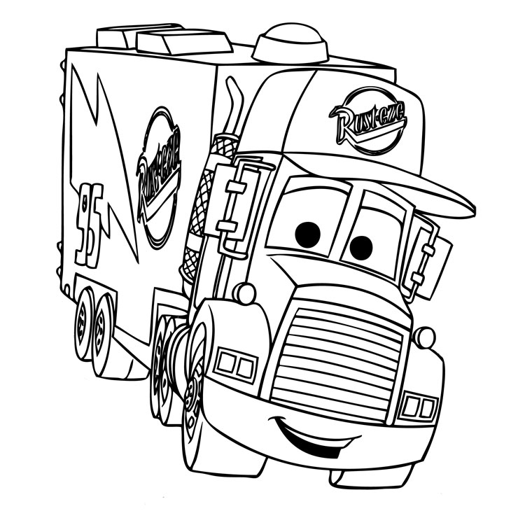 Coloriage d'un camion de transport sur un fond de paysage urbain
