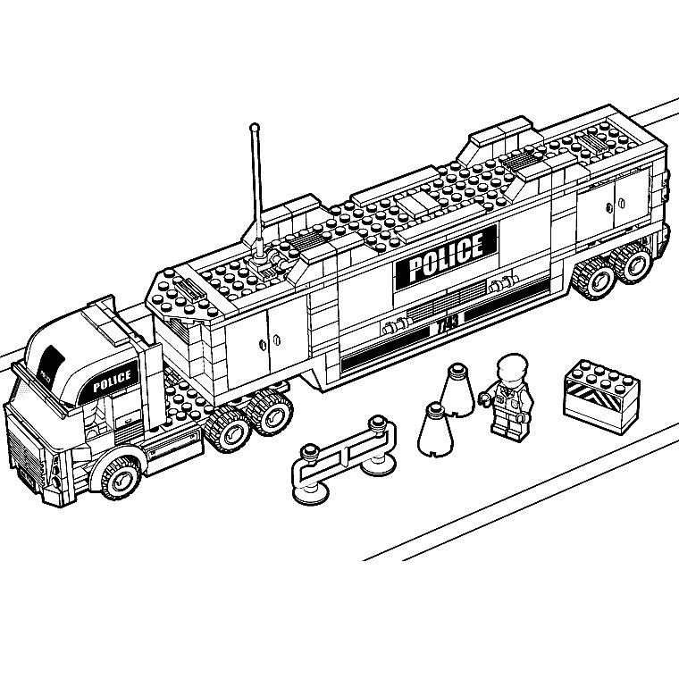 Coloriage de camion en pleine nature