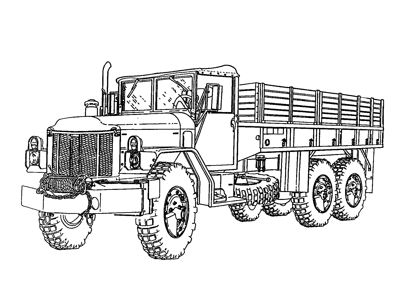 Coloriage d'un camion de transport sur une route en pleine nature