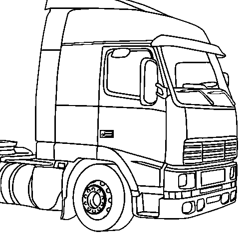 Coloriage d'un camion de pompier sur fond urbain