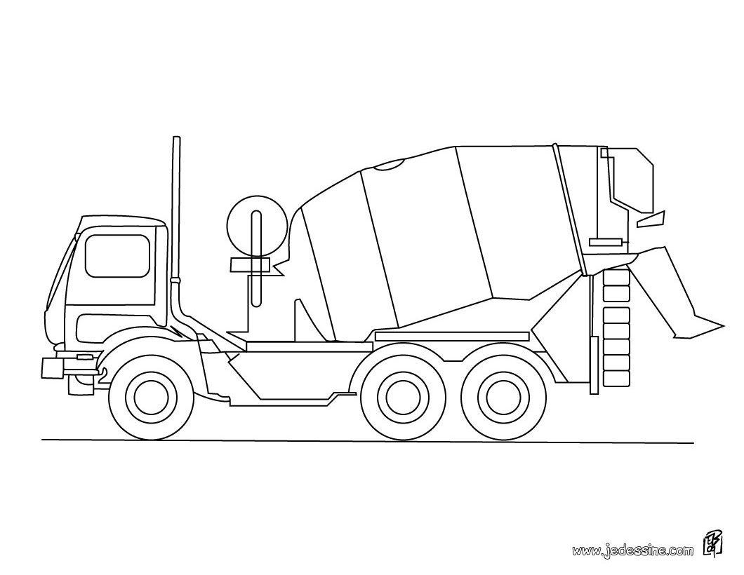Coloriage d'un camion de pompiers sur une route