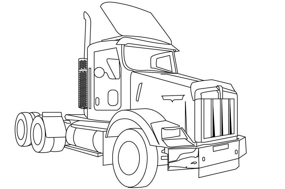 Coloriage d'un camion de pompier en pleine intervention sur une route