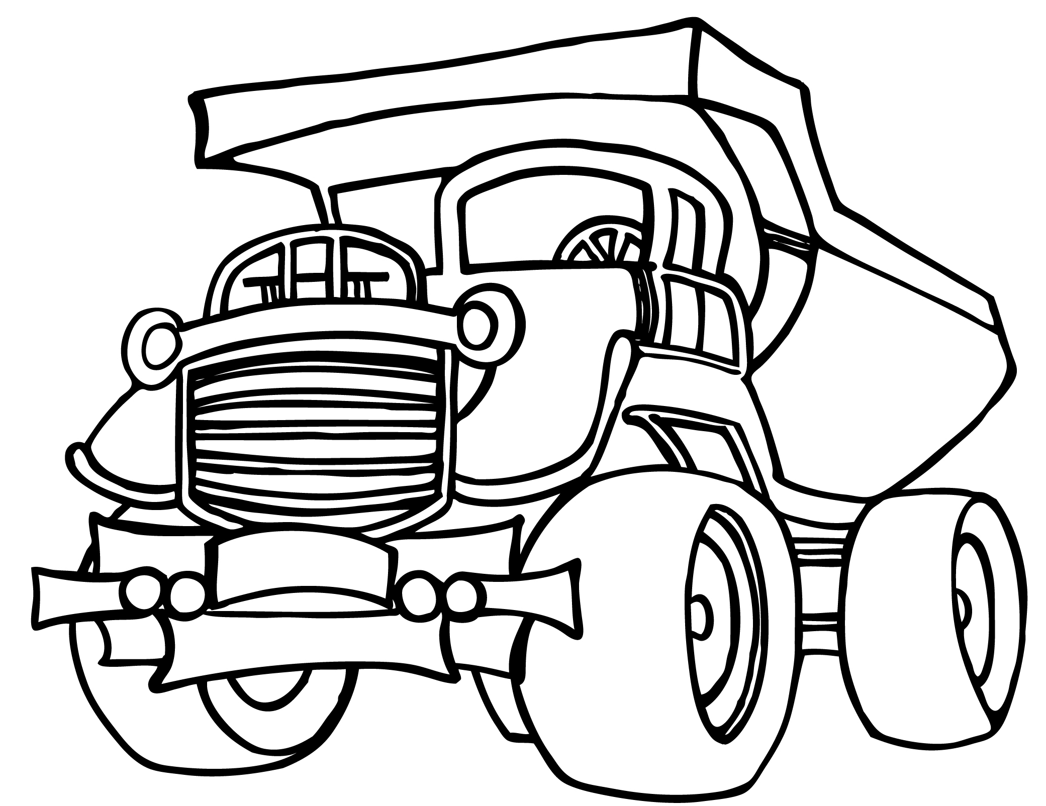 Coloriage d'un camion sur une route en pleine nature