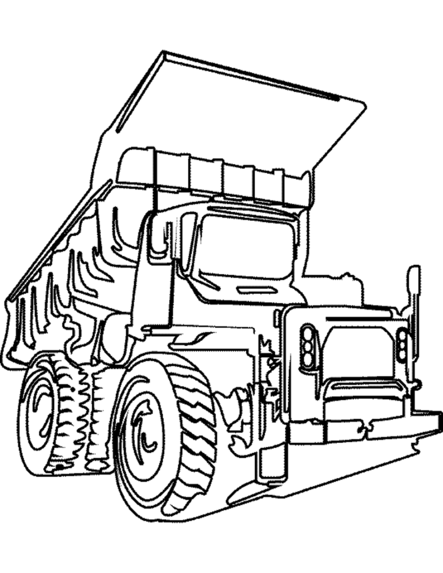 Coloriage d'un camion en pleine circulation sur la route