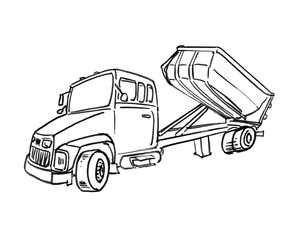 Coloriage d'un camion de pompier en mission