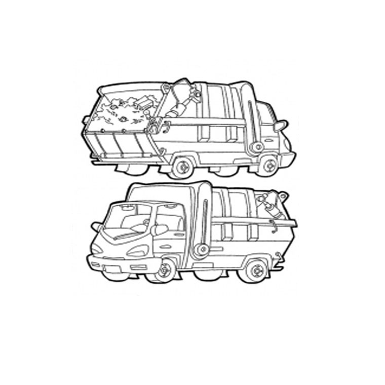 Coloriage d'un camion rouge transportant des marchandises sur une route